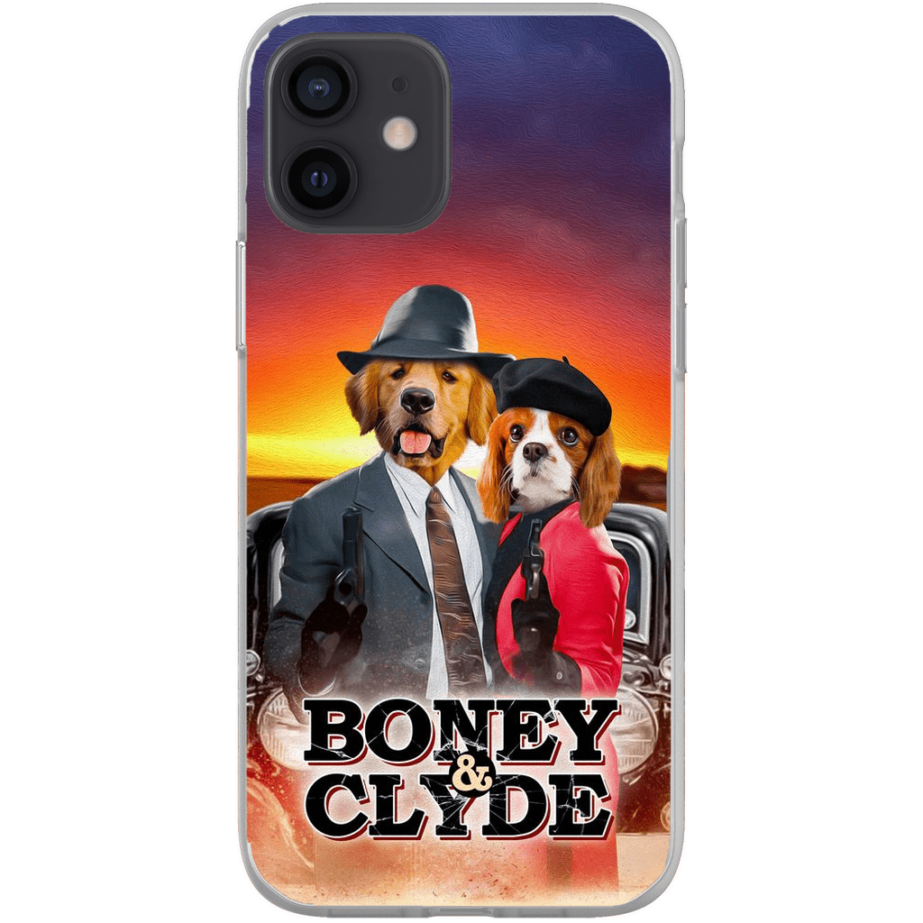 Funda personalizada para teléfono con 2 mascotas &#39;Boney and Clyde&#39;