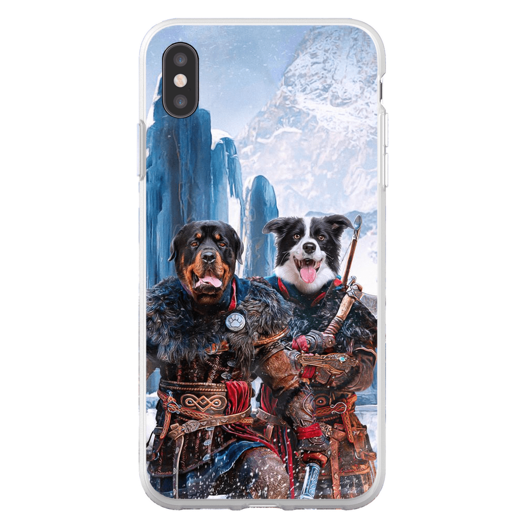 Funda personalizada para teléfono con 2 mascotas &#39;The Viking Warriors&#39;