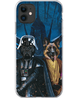 Funda personalizada para teléfono con 2 mascotas 'Darth Woofer &amp; Jedi-Doggo'