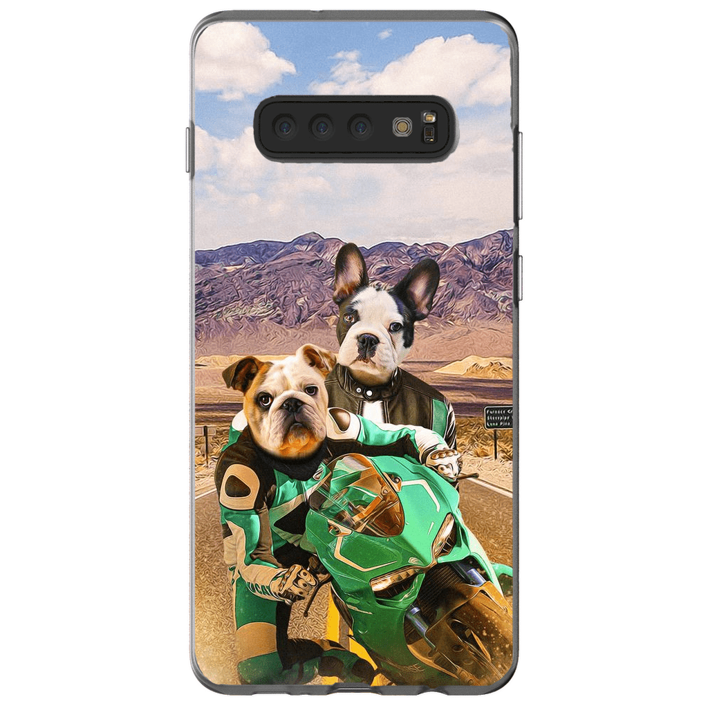 Funda personalizada para teléfono con 2 mascotas &#39;Kawadawgi Riders&#39;