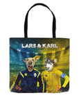 Bolsa de tela personalizada para 2 mascotas 'Sweden Doggos Euro Football'