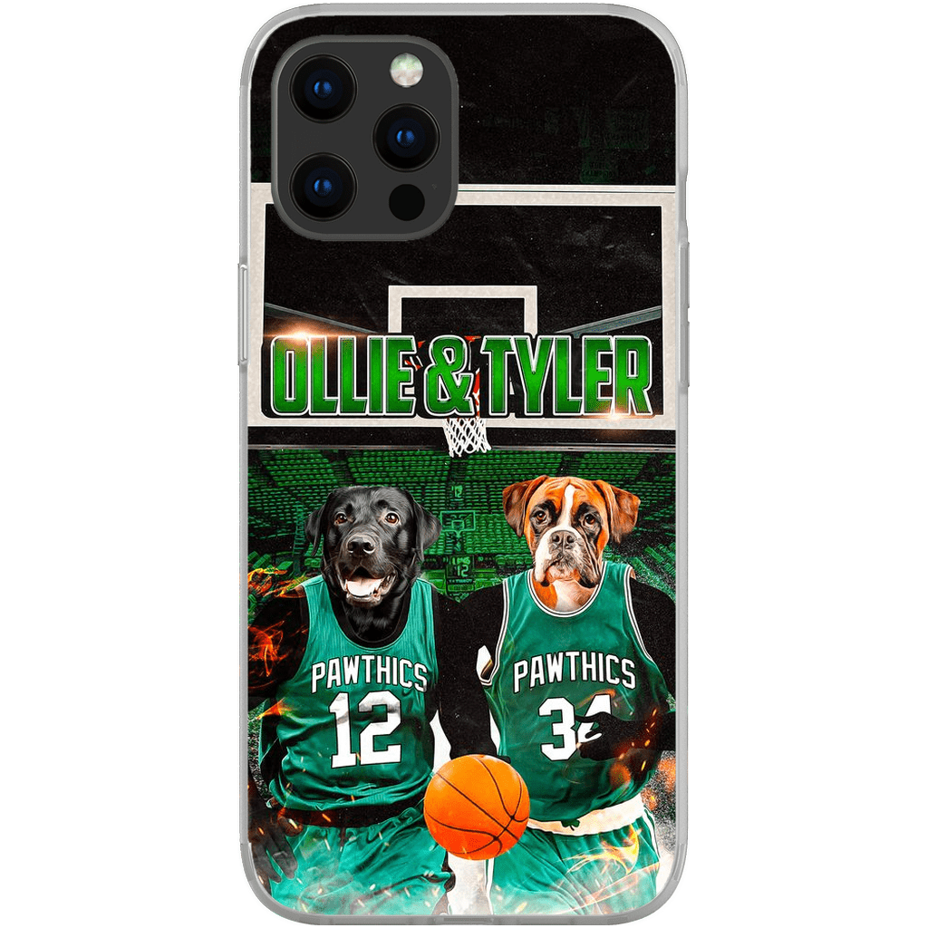 Funda personalizada para teléfono con 2 mascotas &#39;Boston Walkies&#39;