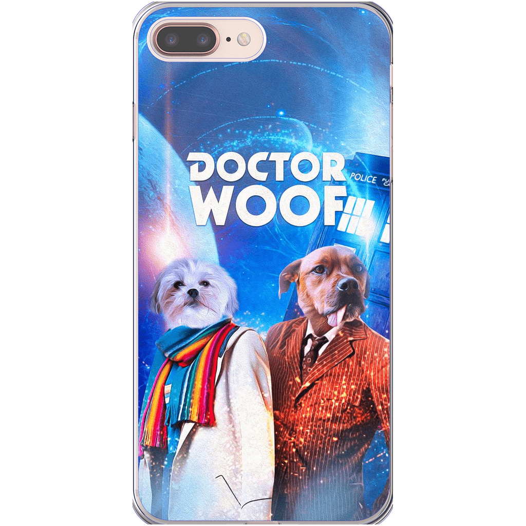 &#39;Dr. Funda personalizada para teléfono con 2 mascotas Woof&#39;