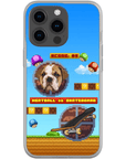 Funda de teléfono para mascotas personalizada con videojuego retro