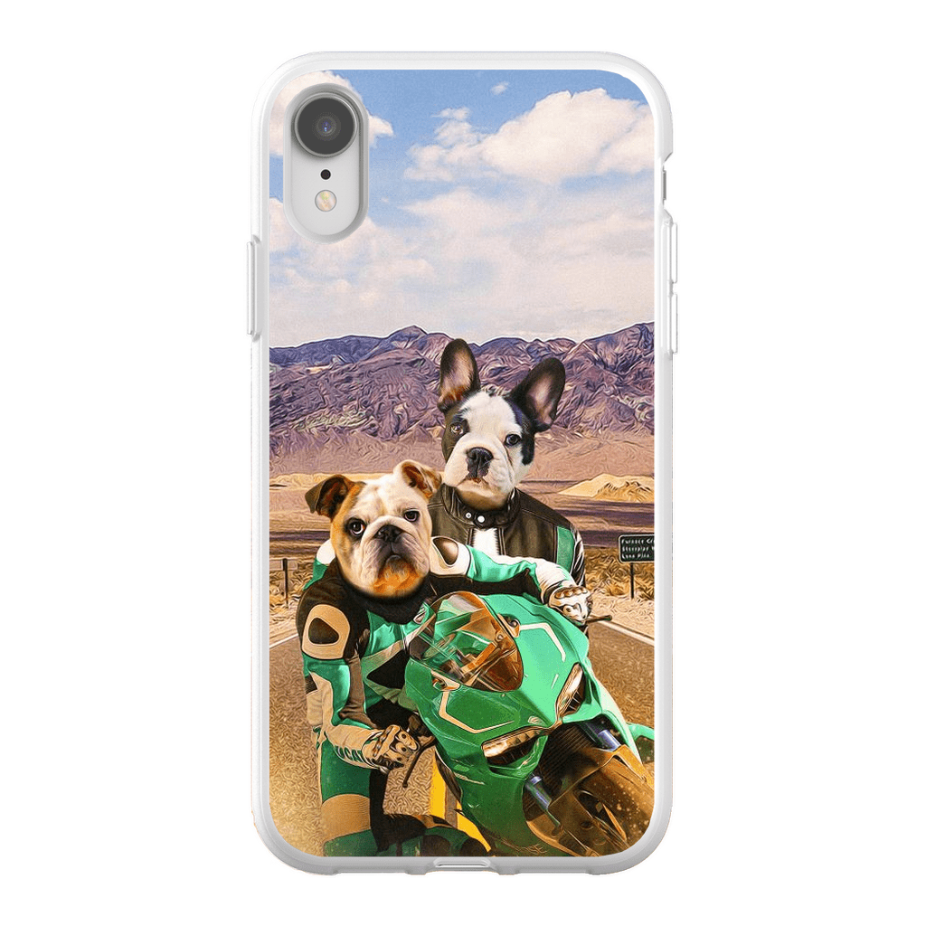 Funda personalizada para teléfono con 2 mascotas &#39;Kawadawgi Riders&#39;