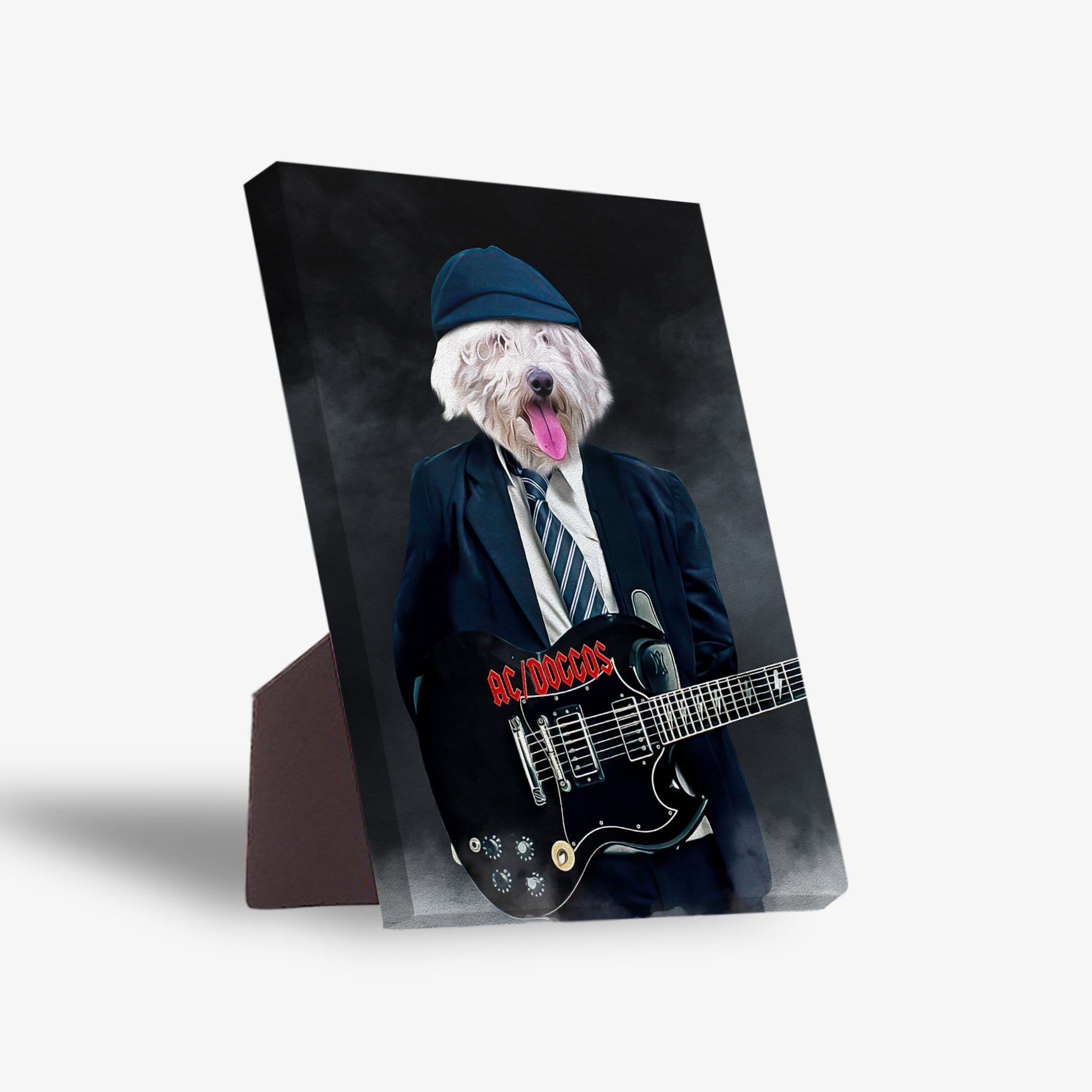 Lienzo personalizado para mascotas &#39;AC/Doggo&#39;