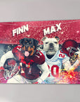 Lienzo personalizado para 2 mascotas 'Alabama Doggos'