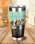 Personalized American Pawthic 2-pet tumbler with custom bulldog and French bulldog portraits.