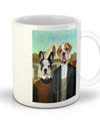 Taza personalizada para 2 mascotas 'American Pawthic'