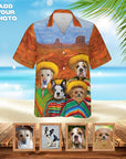 Camisa hawaiana personalizada (Los Amigos) (1-7 mascotas)