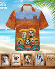 Camisa hawaiana personalizada (Los Amigos) (1-7 mascotas)