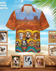 Camisa hawaiana personalizada (Los Amigos) (1-7 mascotas)