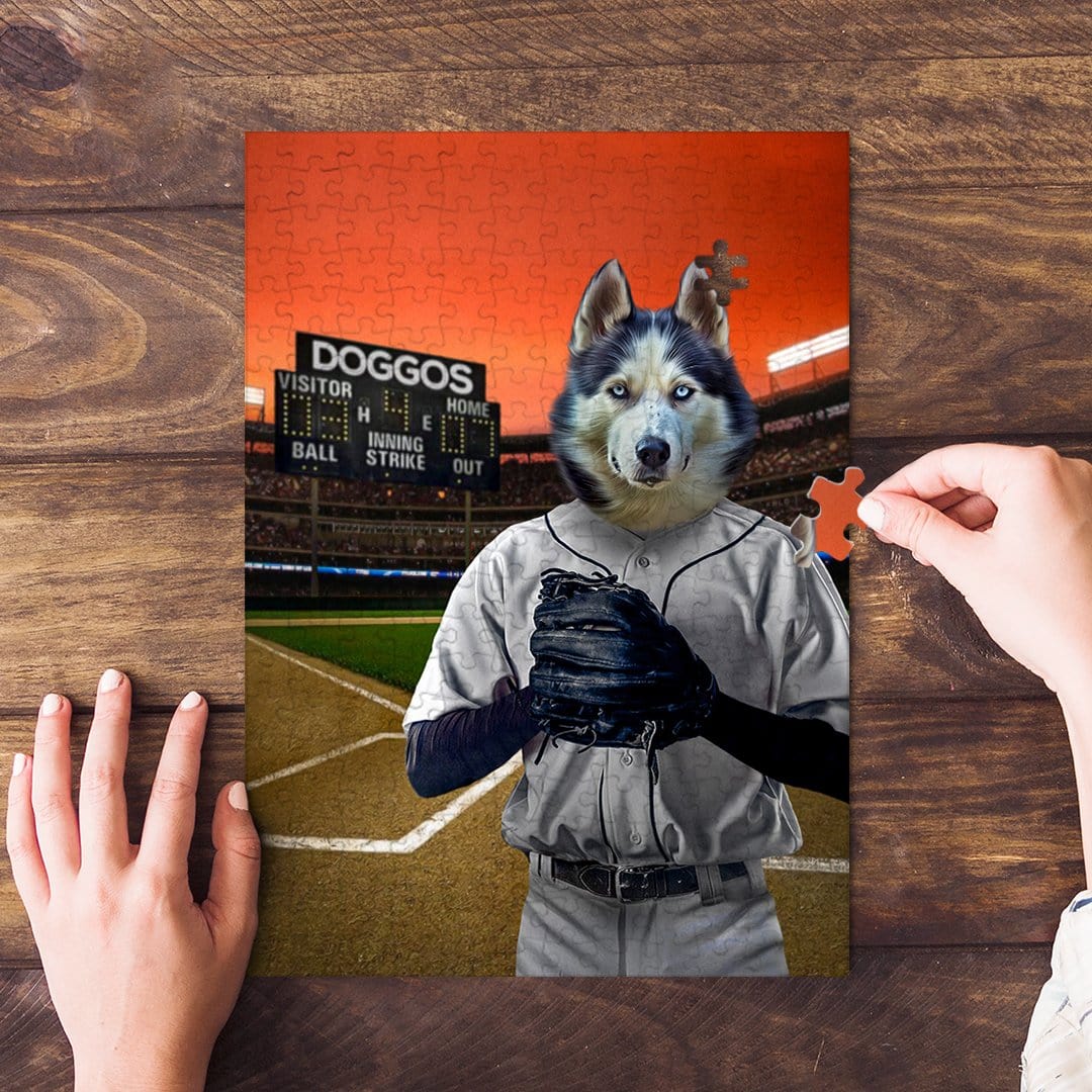 Puzzle personalizado para mascotas &#39;El jugador de béisbol&#39;