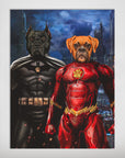 Póster Personalizado para 2 mascotas 'Batdog &amp; Flash Doggo'