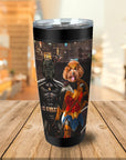 Vaso personalizado para 2 mascotas 'Batdog &amp; Wonder Doggette'