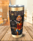 Vaso personalizado para 2 mascotas 'Batdog &amp; Wonder Doggette'