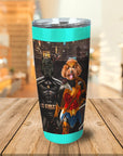 Vaso personalizado para 2 mascotas 'Batdog &amp; Wonder Doggette'