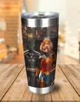 Vaso personalizado para 2 mascotas 'Batdog &amp; Wonder Doggette'