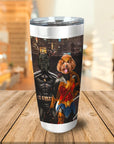 Vaso personalizado para 2 mascotas 'Batdog &amp; Wonder Doggette'