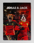 Manta personalizada para 2 mascotas 'Belgium Doggos'