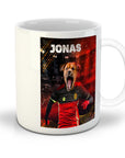 Taza personalizada para mascotas 'Belgium Doggos Soccer'