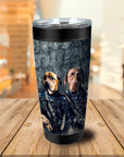 Vaso personalizado para 2 mascotas 'The Navy Veterans'