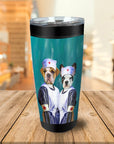 Vaso personalizado para 2 mascotas 'Las enfermeras'