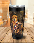 Vaso personalizado para 2 mascotas 'Chewdogga &amp; Dogg-E-Wok'