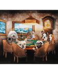 Manta personalizada para 7 mascotas 'The Poker Players' 