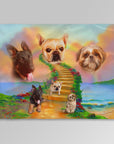 Manta personalizada para 3 mascotas 'The Rainbow Bridge 3 Pet' 