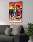 Lienzo personalizado para 2 mascotas 'Boney and Clyde'