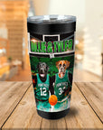 Vaso personalizado para 2 mascotas 'Boston Walkies'