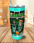 Vaso personalizado para 2 mascotas 'Boston Walkies'