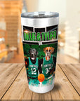 Vaso personalizado para 2 mascotas 'Boston Walkies'