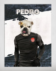 Personalized Canada Doggos Soccer poster featuring a bulldog in a black jersey with "PEDRO" above.