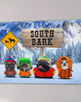 Lienzo personalizado para 4 mascotas 'South Bark'