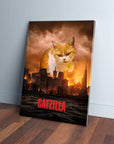 Lienzo personalizado para mascotas 'Catzilla'