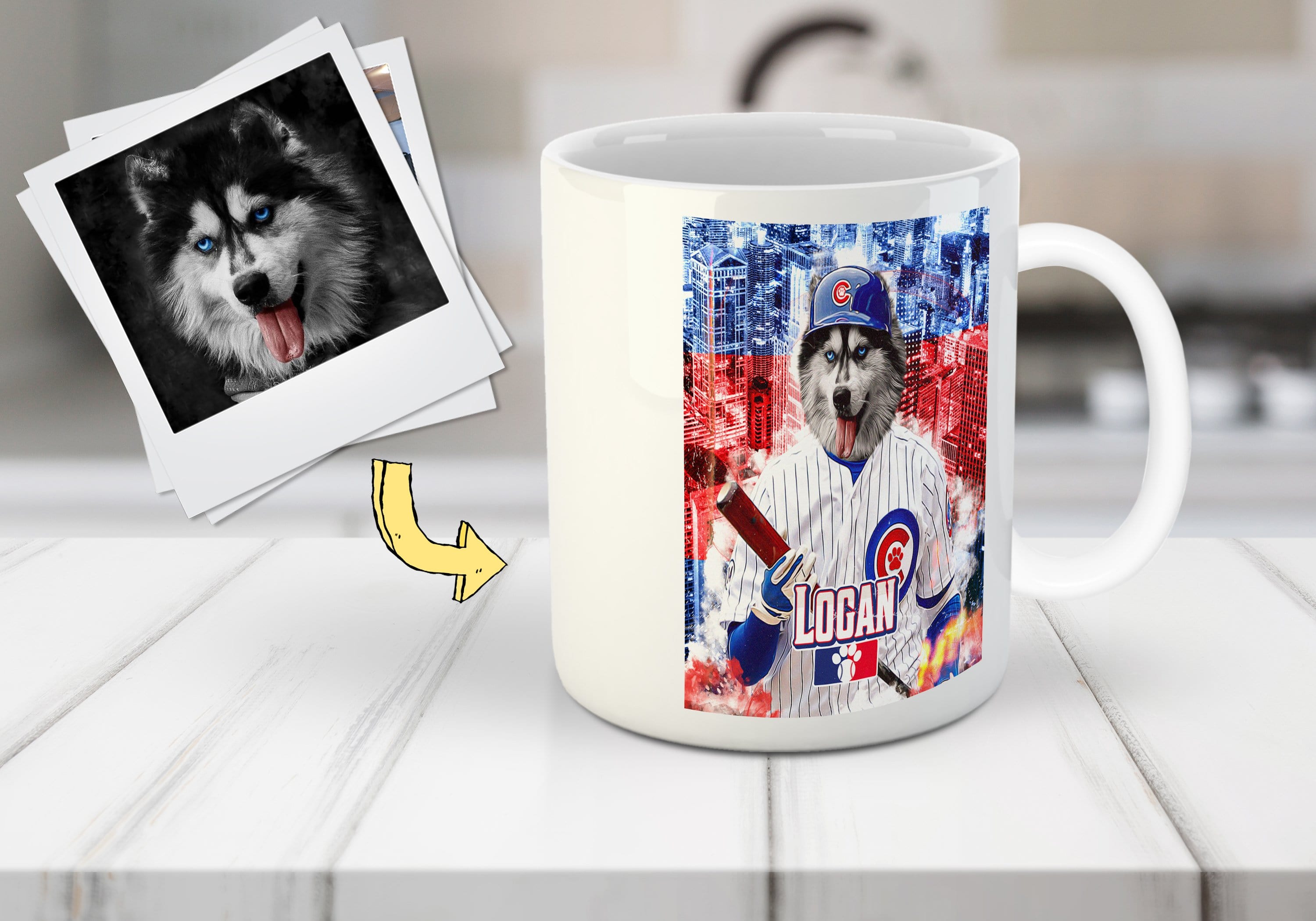 Taza personalizada para mascotas &#39;Chicago Cubdogs&#39;