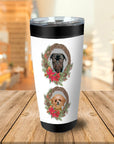 2 vasos de corona de Navidad personalizados para mascotas