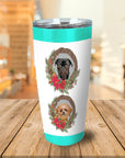 2 vasos de corona de Navidad personalizados para mascotas