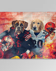 Manta personalizada para 2 mascotas 'Cleveland Doggos'