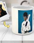 Taza personalizada para mascota 'El jugador de críquet'