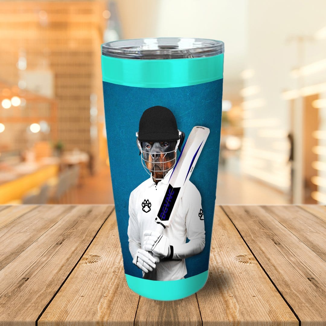 Vaso personalizado &#39;El jugador de críquet&#39;