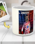 Taza personalizada para mascotas 'Croatia Doggos Soccer'