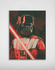 Personalized "Darth Woofer" poster featuring a French Bulldog in a black Darth Vader costume with a red lightsaber.