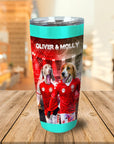 Vaso personalizado para 2 mascotas 'Denmark Doggos'