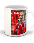 Taza personalizada para mascotas 'Dinamarca Doggos Euro Football'