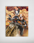 Póster personalizado para 2 mascotas 'Dogati Riders'