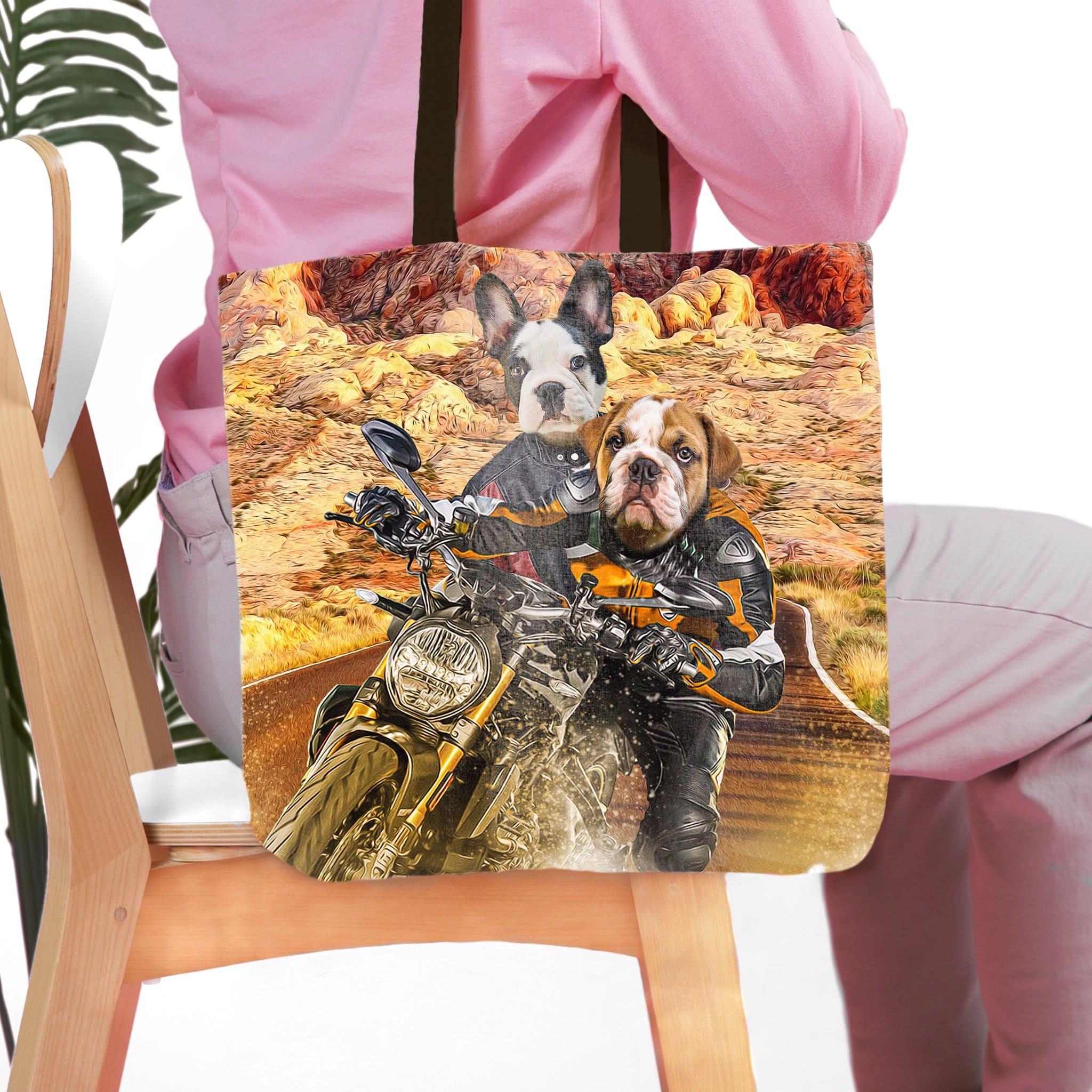 Bolsa Tote Personalizada para 2 Mascotas &#39;Dogati Riders&#39;