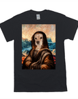 Black Gildan t-shirt featuring a custom "Dogga Lisa" pet portrait design.